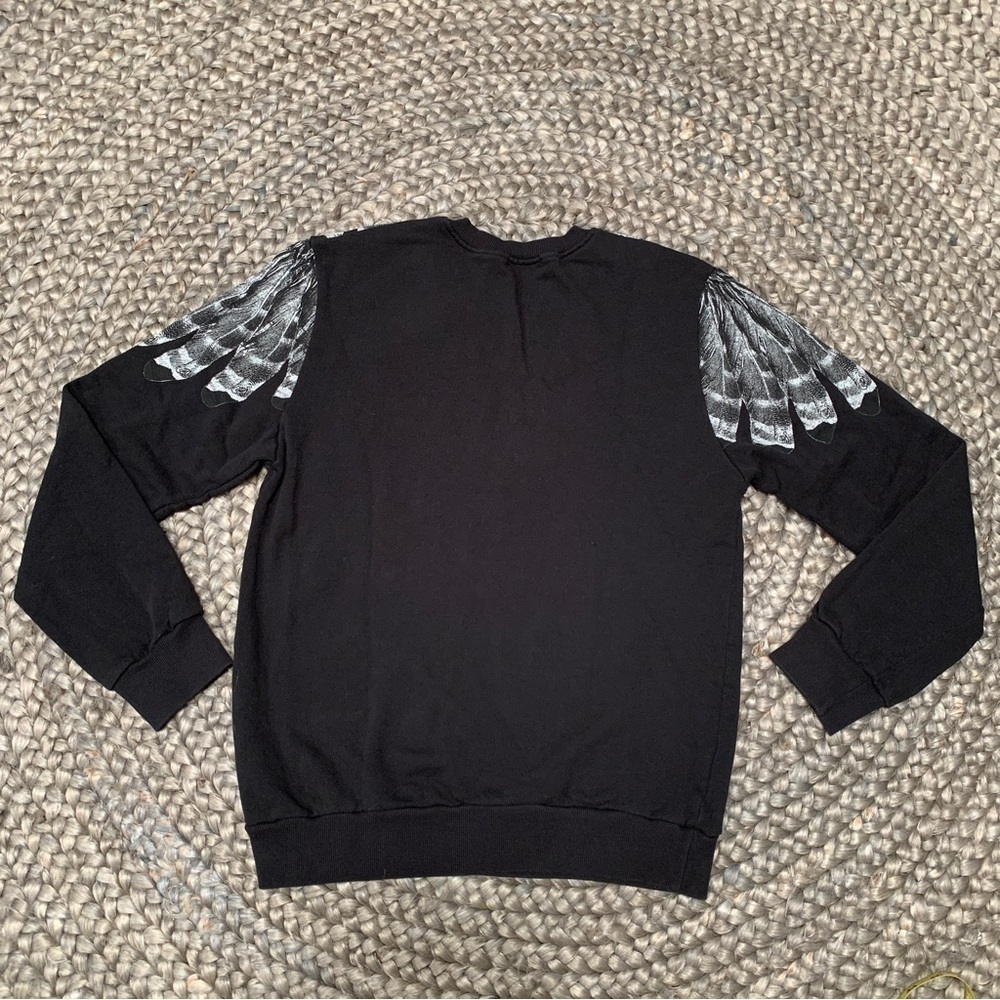 Million&Man Italian graphic sweatshirt feather tribal design black white - Picture 8 of 12